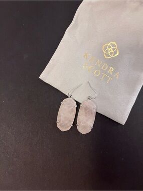Kendra Scott Light Pink Rose Quartz Dangle Earrings
